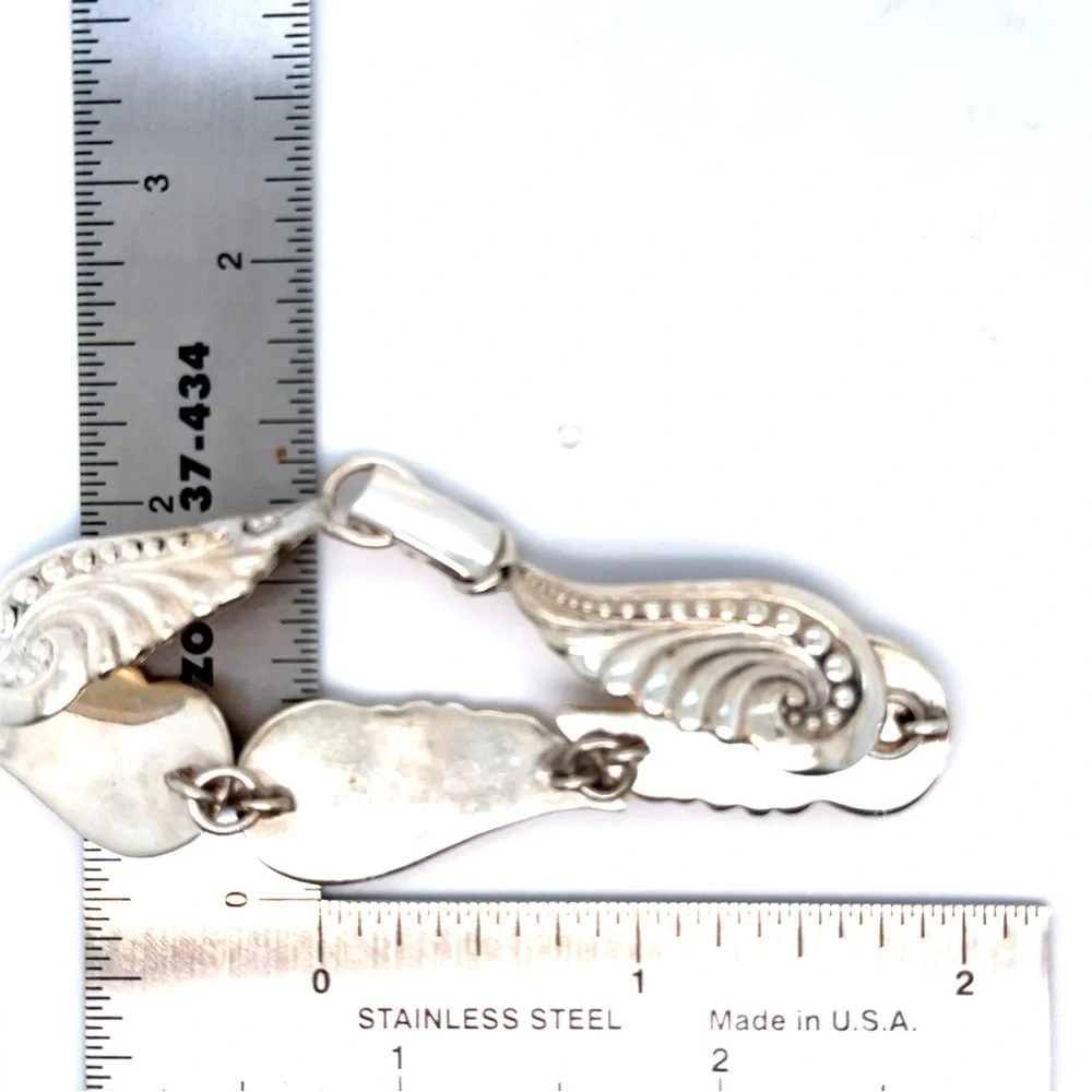 Silver 925 Swirl Link Necklace and Bracelet Set - Picture 7 of 8